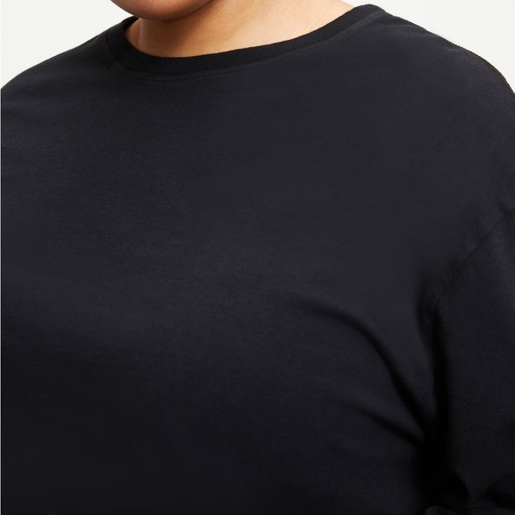 NWT Good American COTTON CROPPED LONG SLEEVE, Color: BLACK001, size 2XL - Picture 8 of 13